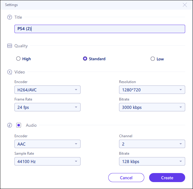 Adjust output settings