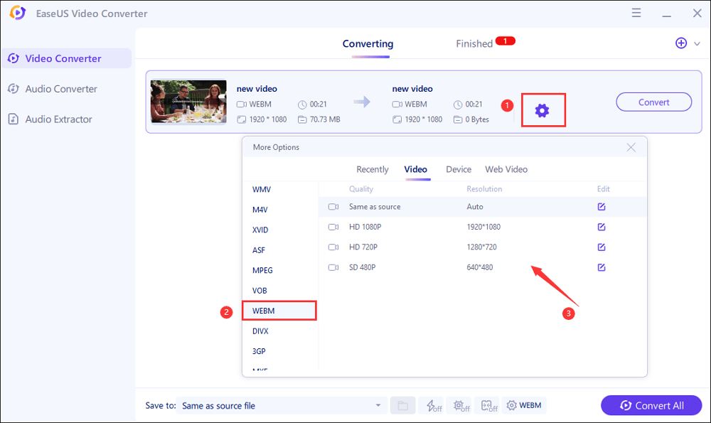 adjust webm settings