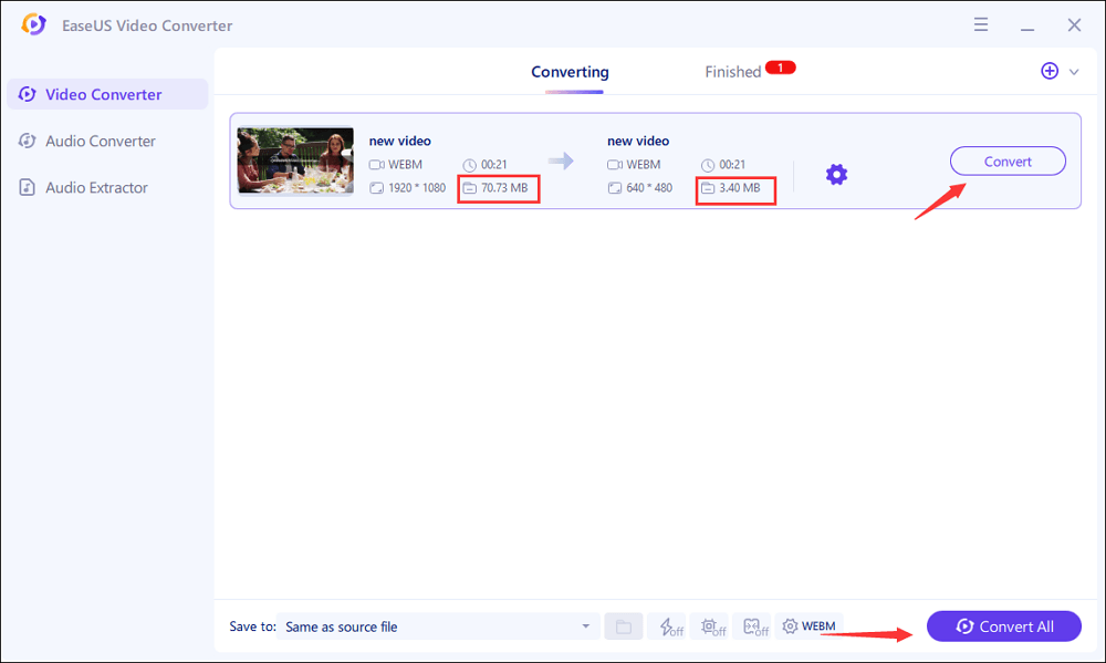 compress webm video