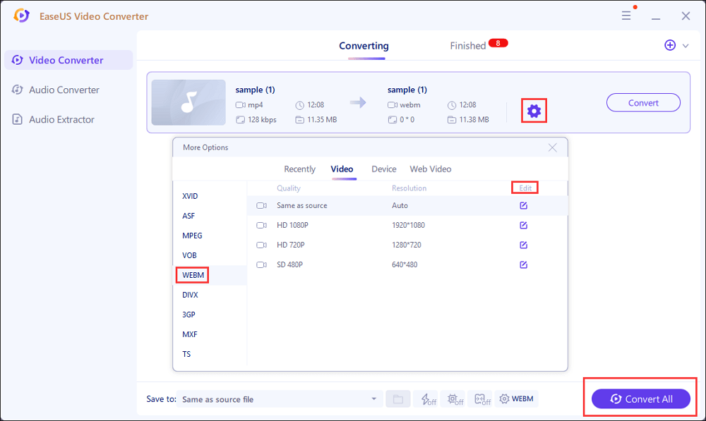 video webm format