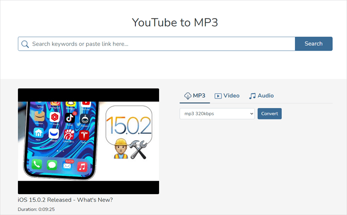 convert youtube video in mp3