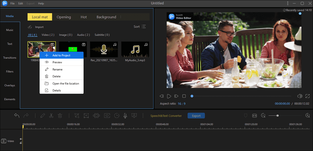 add video to project