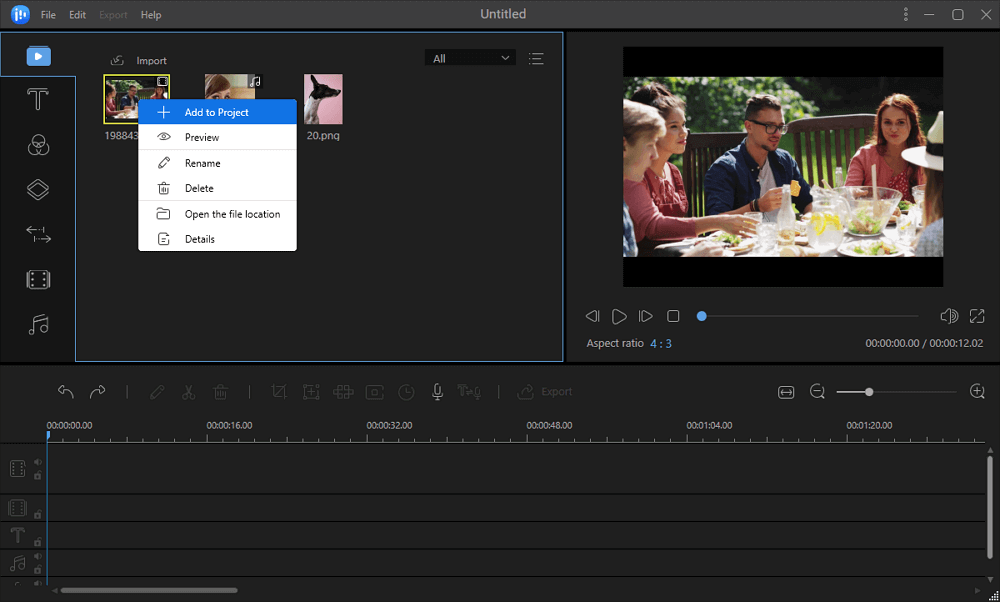 Add video to project