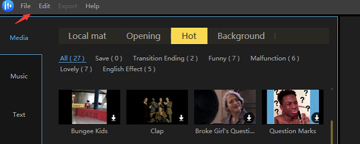 file to add video