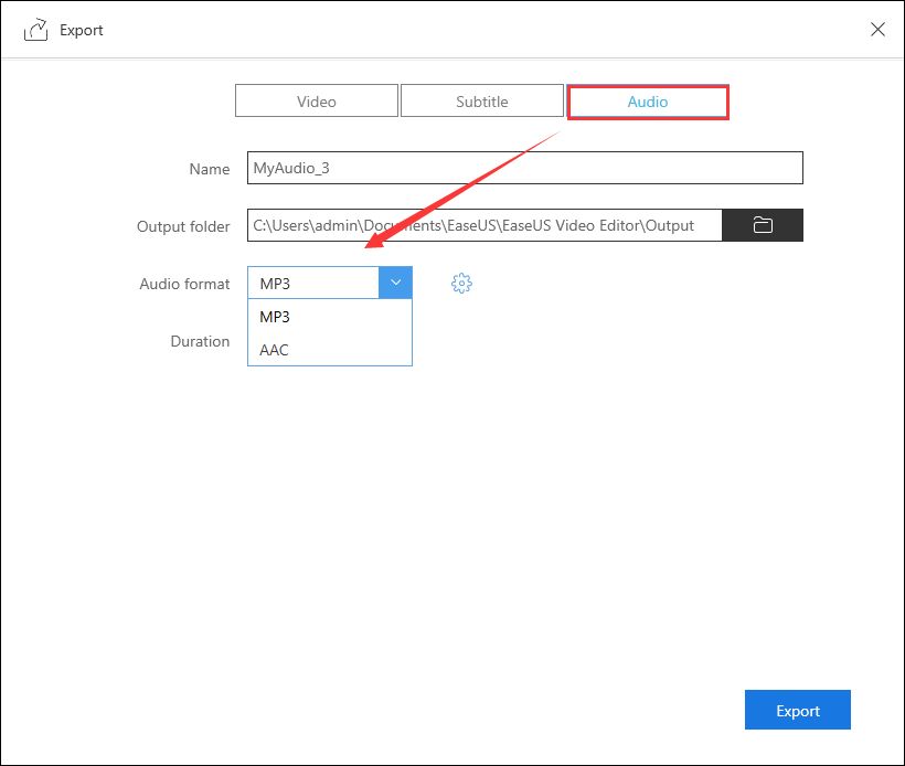 Convert audio to MP3 or AAC