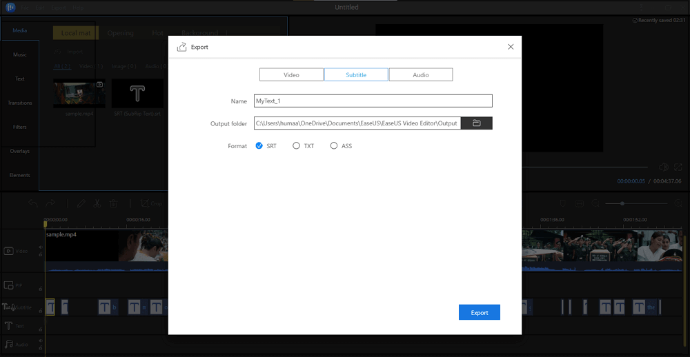 choose sbtitle format