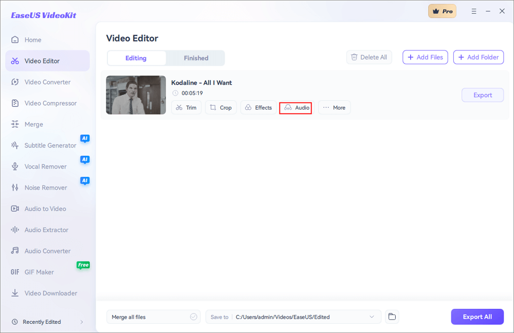 click audio