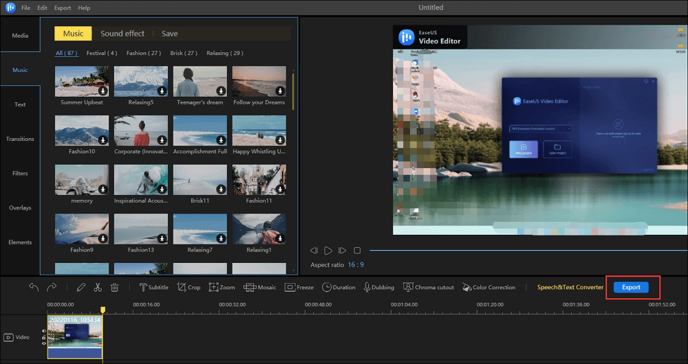 export the looped video