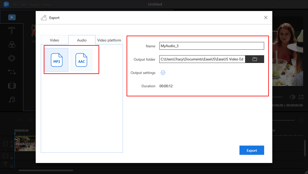 Select file format to convert the target file.