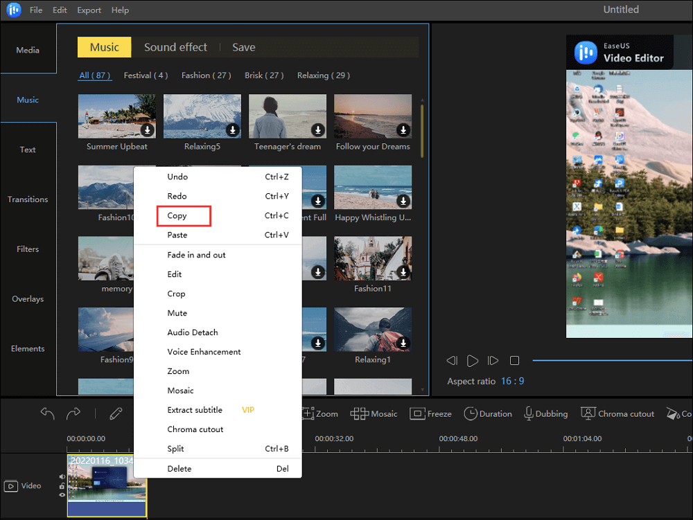 loop the video with easeus