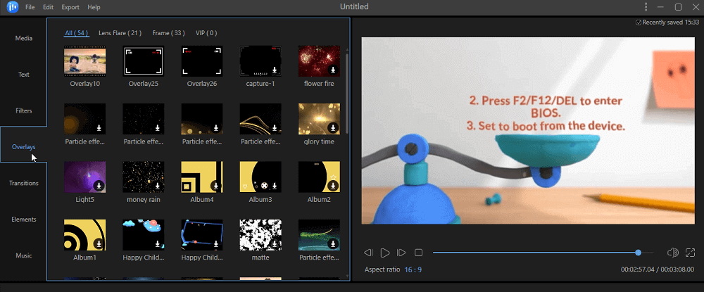 Add effect to movie videos