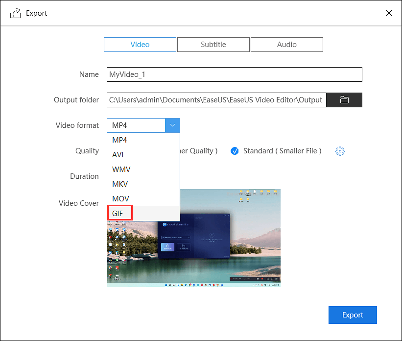 Export GIF