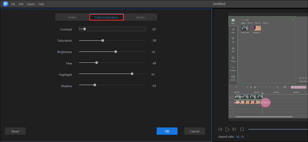 Edit to color correct video