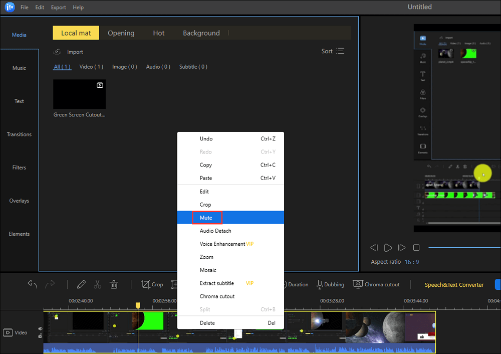 Click on Mute option