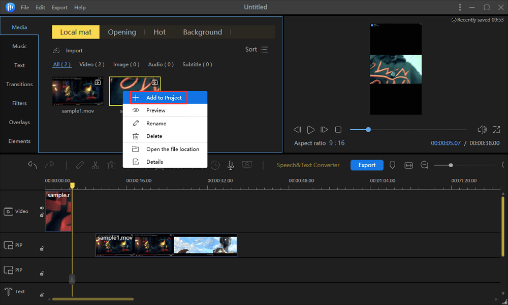 add to project