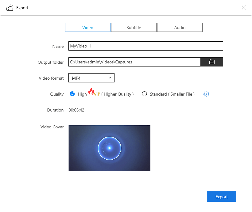 Export video