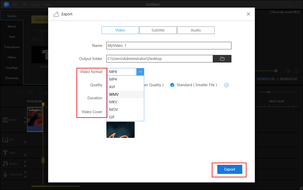 output rotated video