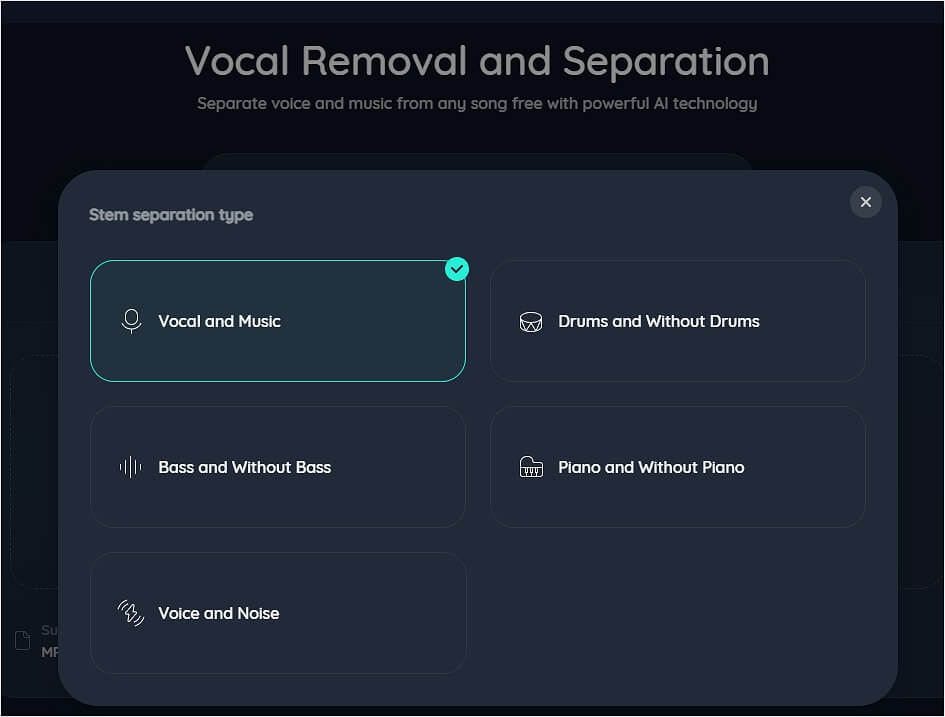 Select the separation type