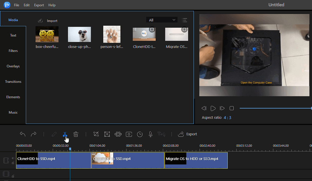 EaseUS Video Editor Trim Video